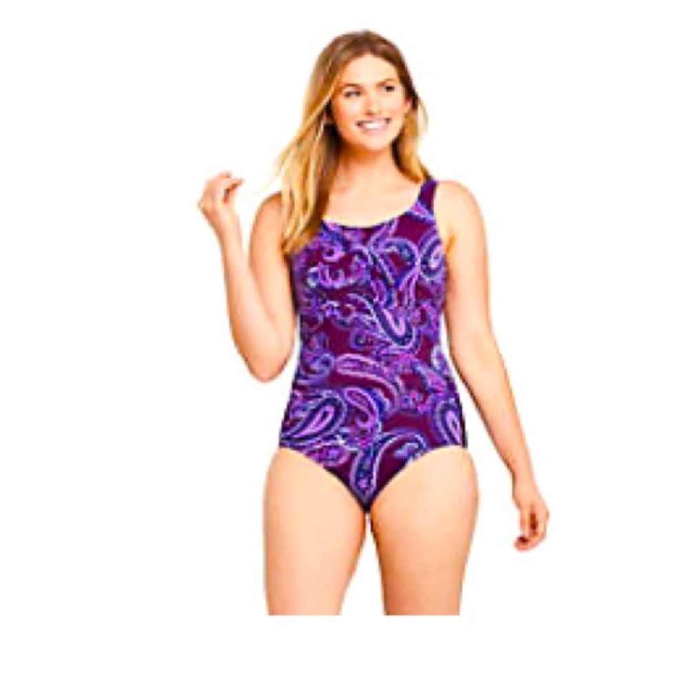NWOT Lands End SlenderSuit Carmela Tummy Control Chlorine Resistant Swimsuit